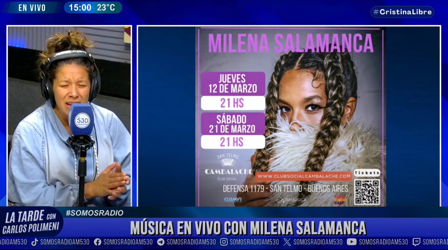 Milena Salamanca en La Tarde Con Carlos Polimeni