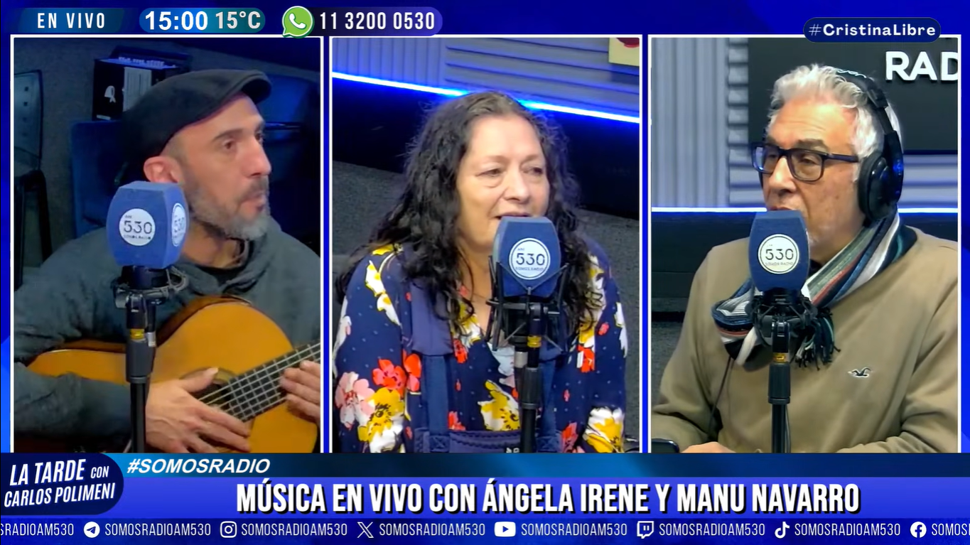 Ángela Irene y Manu Navarro en La Tarde Con Carlos Polimeni