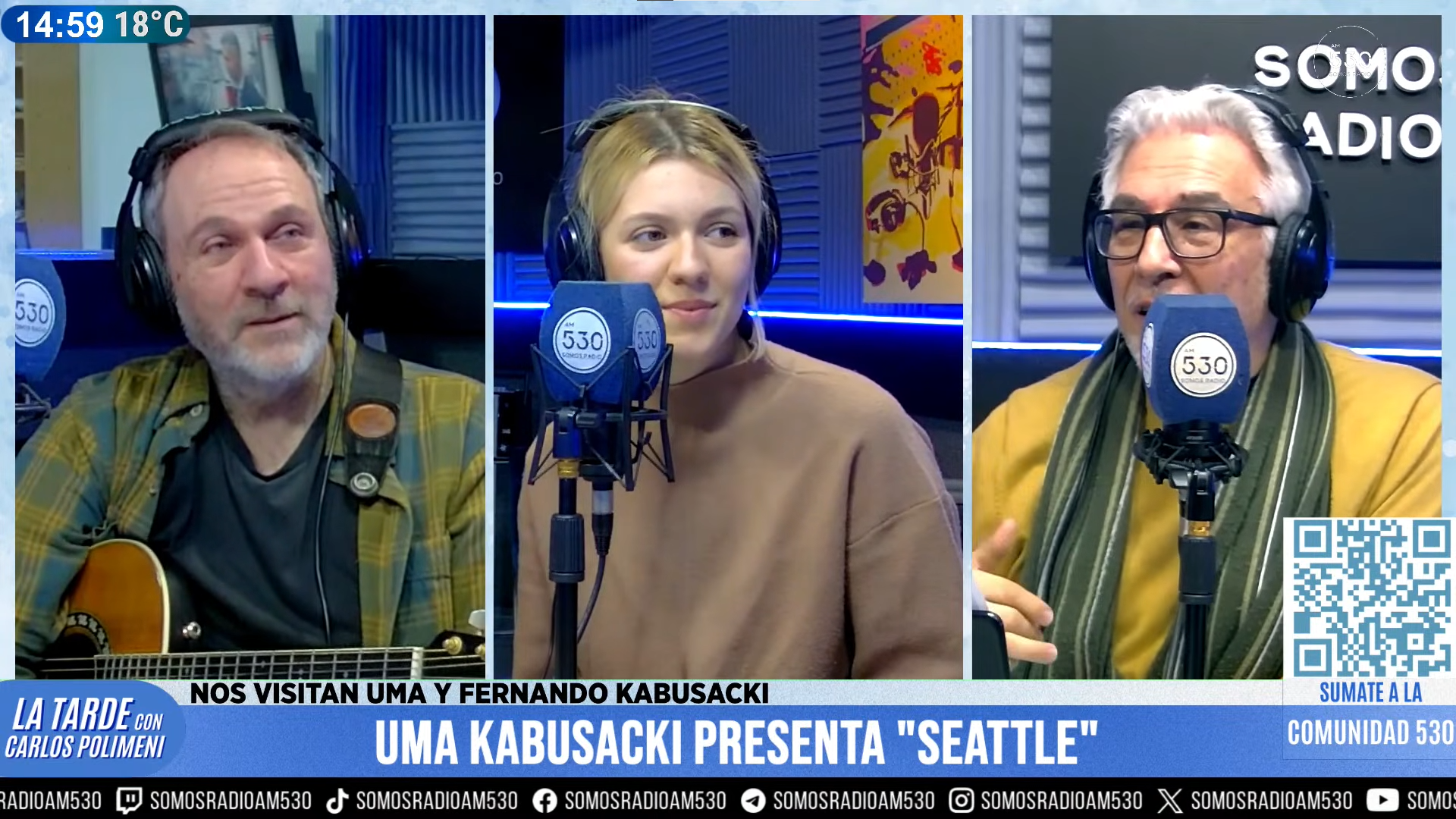 Uma y Fernando Kabusacki en La Tarde Con Carlos Polimeni